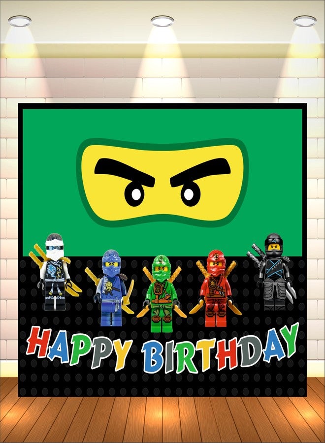 Party Baazaar Ninja Birthday Backdrop 5x4 Ft | Backdrops for Decoration | Birthday Decoration Backdrop | Banner for Kids Theme Party - Image 1